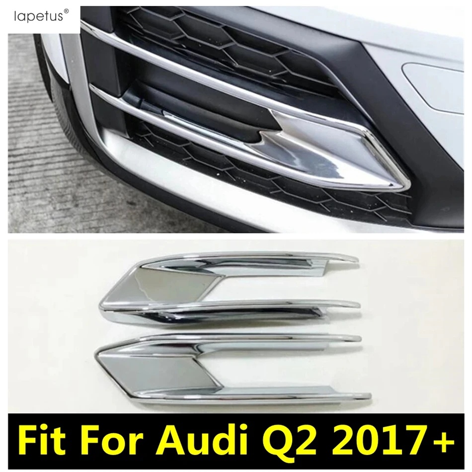 

Front Bumper Fog Lights Lamps Eyelid Eyebrow Molding Strip Cover Trim For Audi Q2 2017 - 2020 ABS Chrome Exterior Accessories