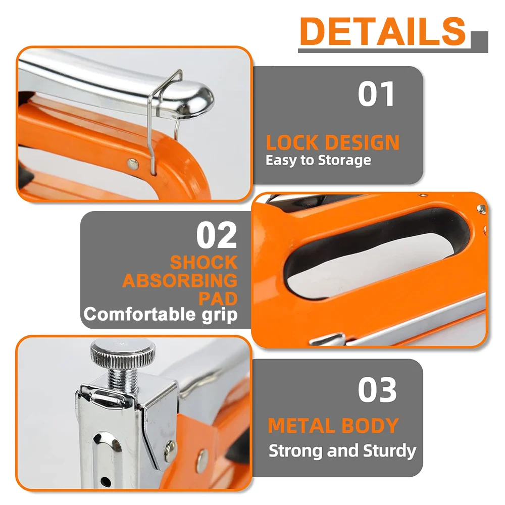 4 in 1 Staple Gun Kit U-shaped Nail Gun Heavy Duty Staple Gun with Stapler Remover and 1200pcs Staples Home Upholstery Fix Tools