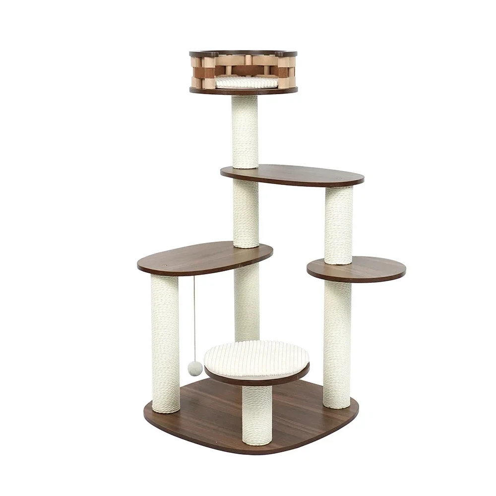 apply Pet Supplies Cat Tree Tower Cat Climbing Frame Tree Scratcher Toy Rest and Play Nest Bed House