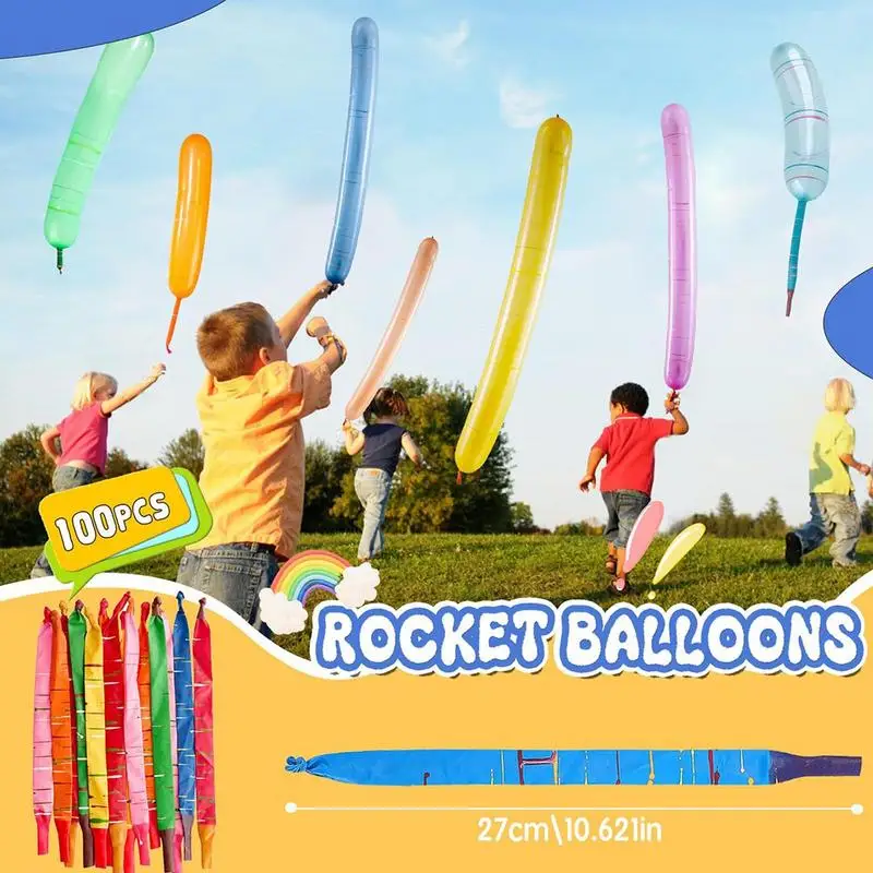 100 個ロケットスクリーミングバルーンホリデーデコレーション子供屋外おもちゃロングツイストバルーンフェスティバルパーティー誕生日イベント用