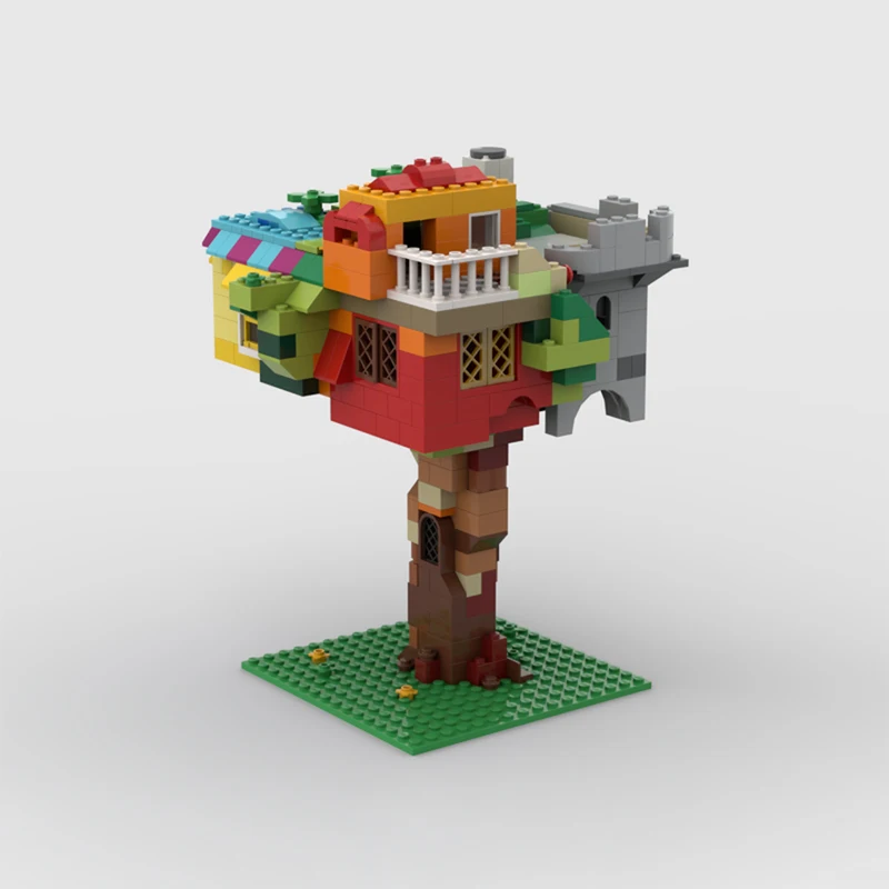 495ピースのクリエイティブツリーハウスモジュラービルディングセット、古典的なおとぎ話の建築ビルディングブロックを再現