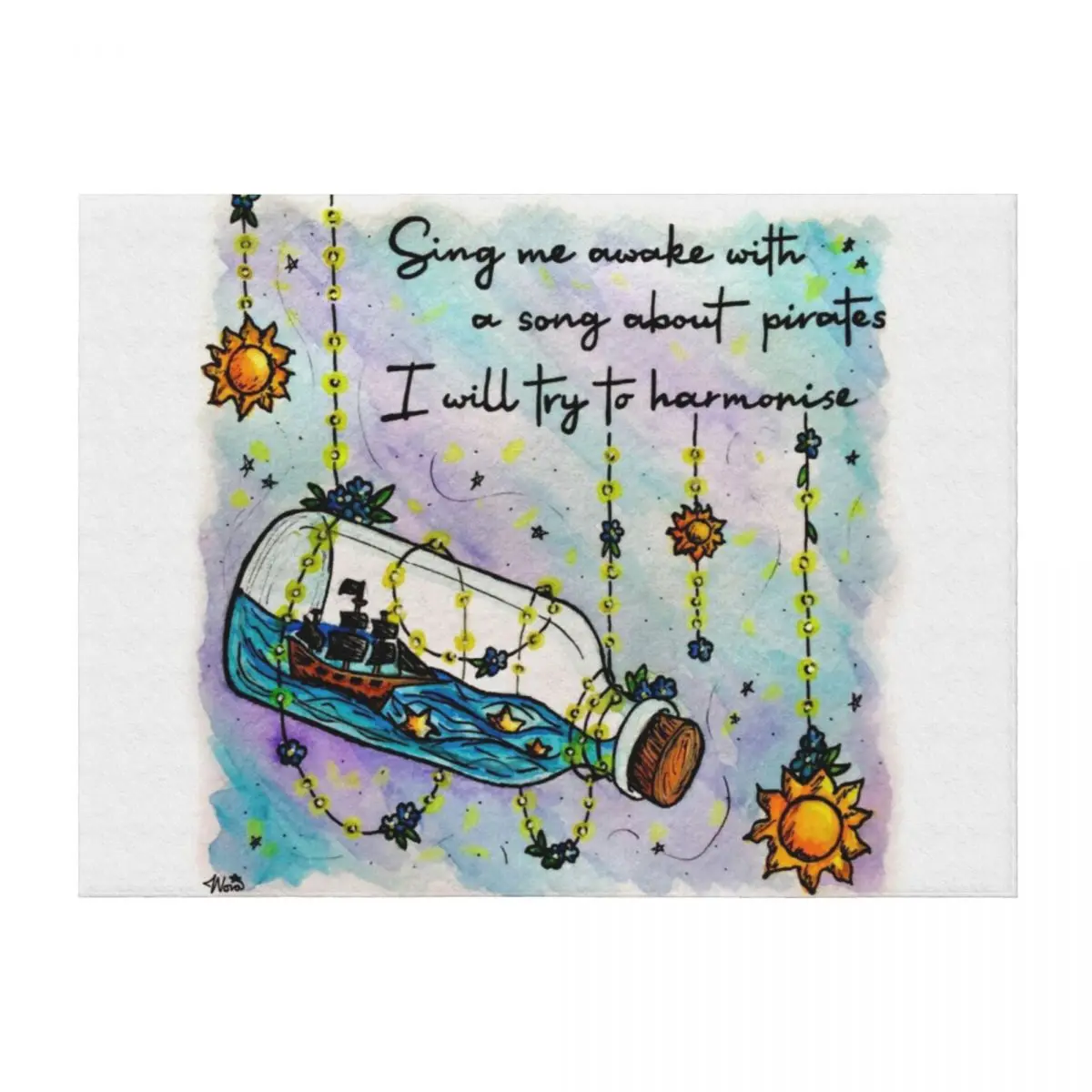 

Not Yet Suns & Pirate Ships Inspired by The Amazing Devil Throw Blanket Single Heavy Weighted manga Blankets