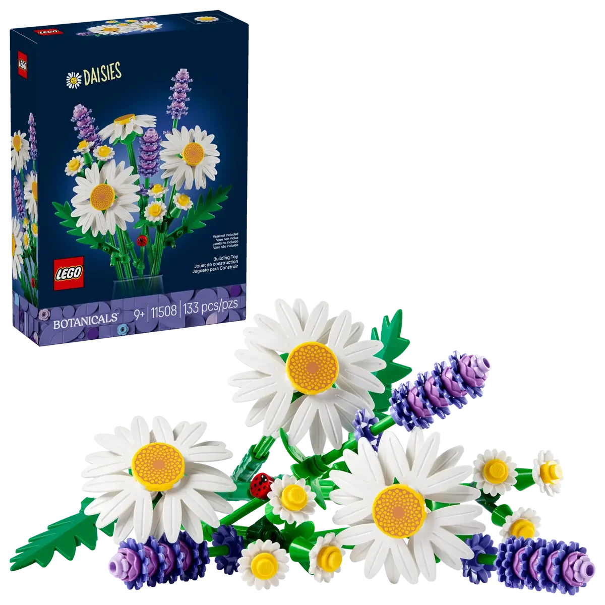 

Набор LEGO Botanicals 11508 «Маргаритки и лаванда» — конструктор-букет цветов для мальчиков и девочек от 9 лет, подарок для декора дома, 133 детали
