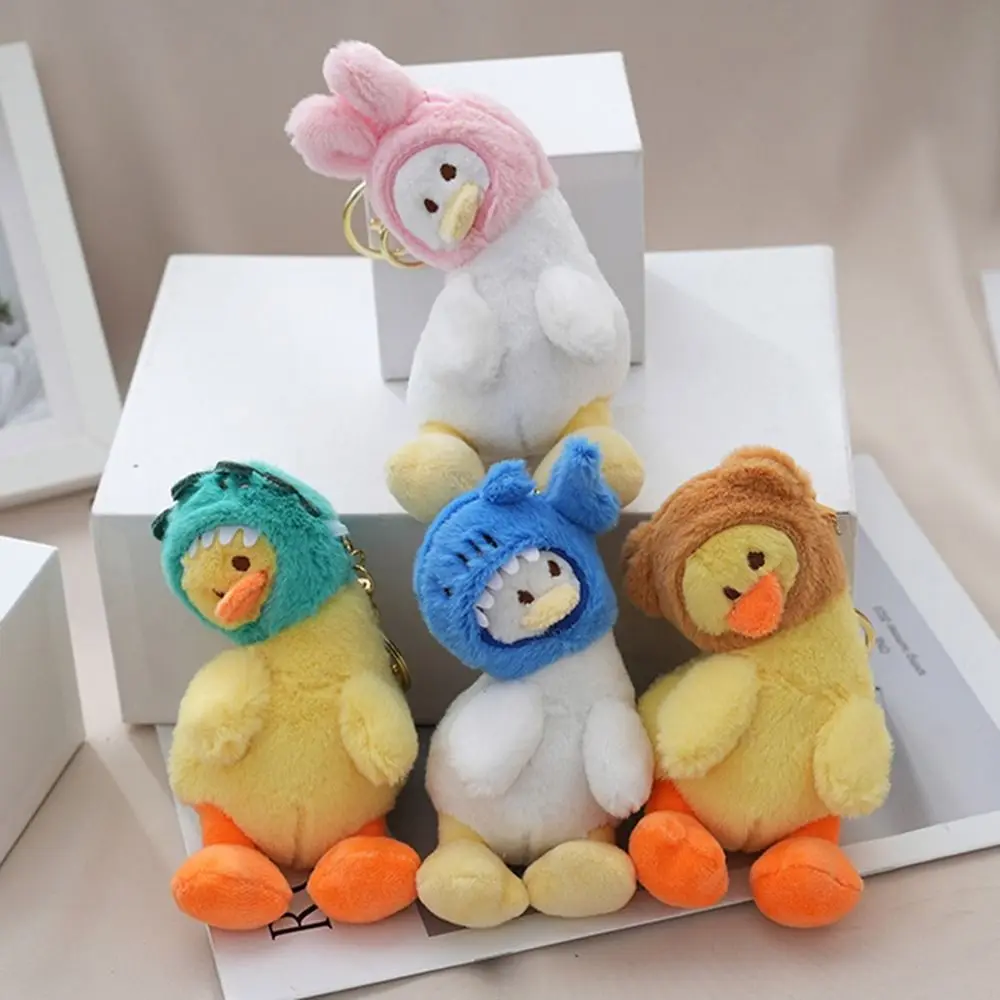 Cartoon Gelbe Ente Schlüsselanhänger Gefüllte Plüsch Ente Tasche Anhänger Flauschige Tier Puppe Ente Puppe Anhänger Schultasche Anhänger