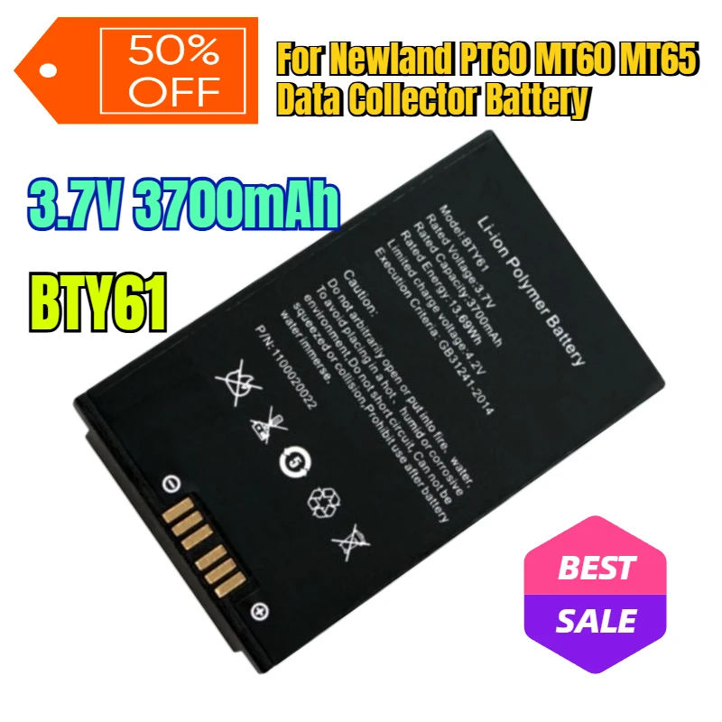 

3.7V 3700mAh BTY61 for Newland PT60 MT60 MT65 Data Collector Battery