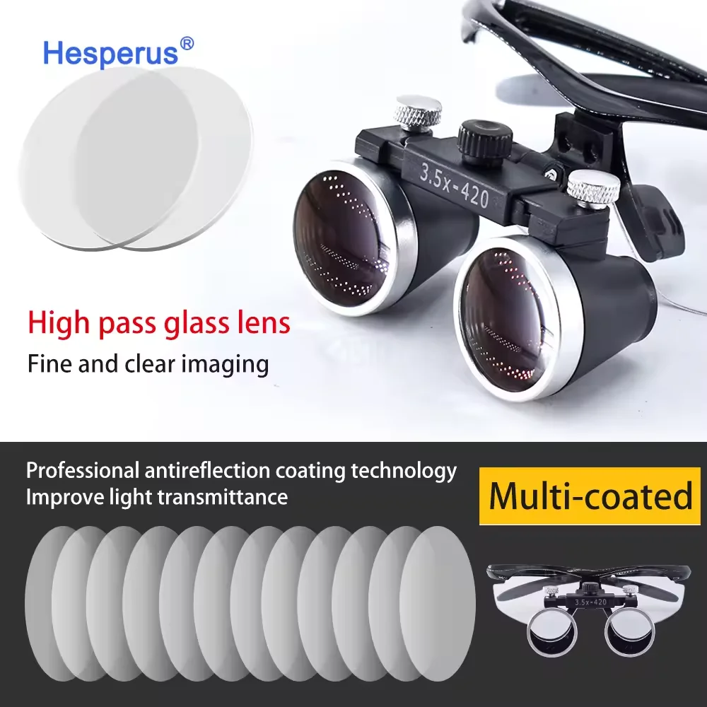 2.5X 3.5X De ntal LED Eye Loupe High quality paper package Medical Surgical loupes