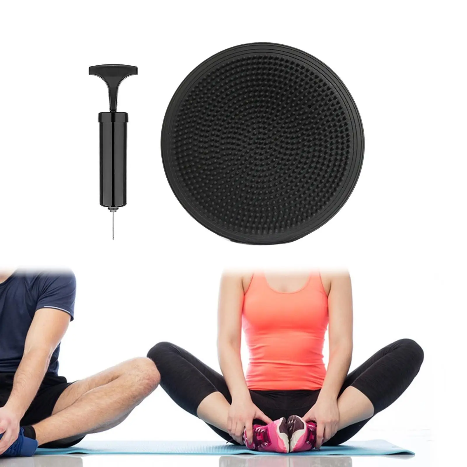 Wobble Cushion Balance Pad for Exercise Thickened PVC with Hand Pump Flexible Seating for All Ages for Yoga Training Fitness