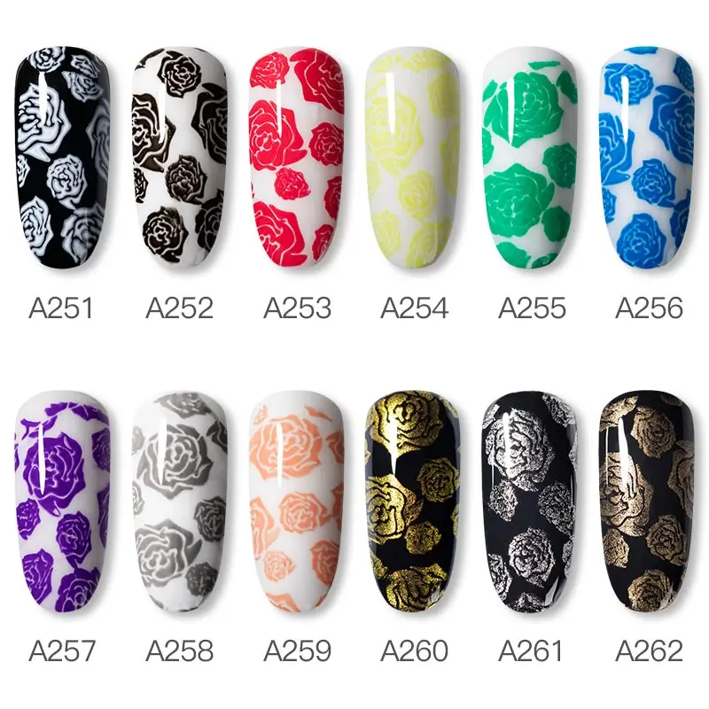 ROSALIND Stamping Printing Nail Polish Semi Permanent Hybrid UV Poly Nail Gel Soak Off Base Top For Nail Manicure Art Design