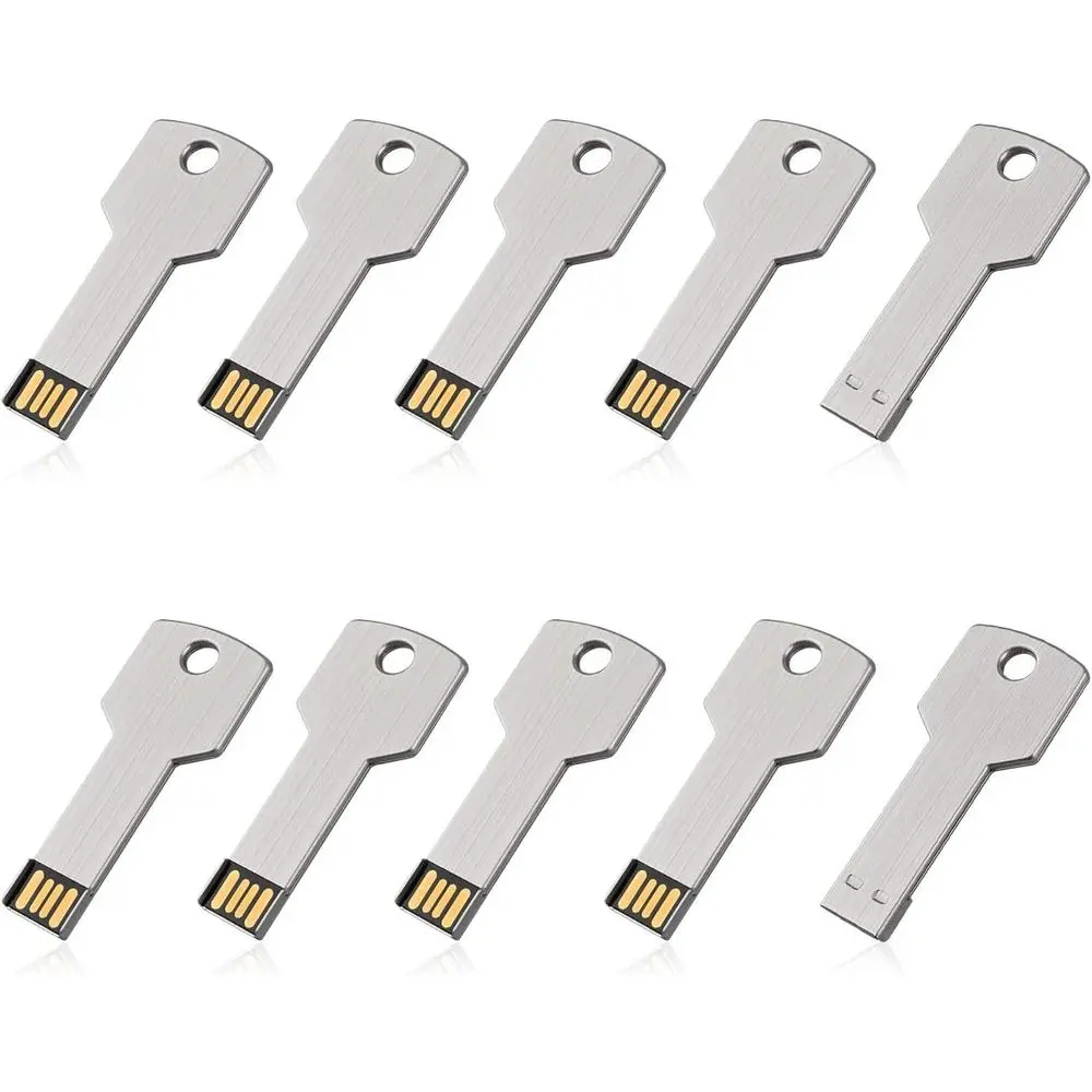 

32GB Metal Key-Shaped USB 2.0 Flash Drive, Silver