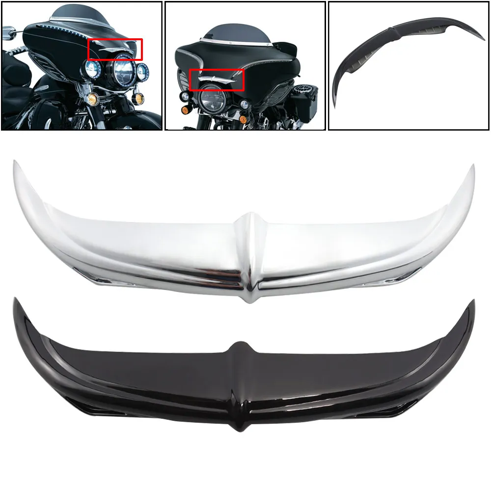 

Motorcycle Headlight Batwing Eyebrow Eyelid Fairing Accent Trim ABS Plastic For Harley Touring Electra Street Glide Trike 96-13