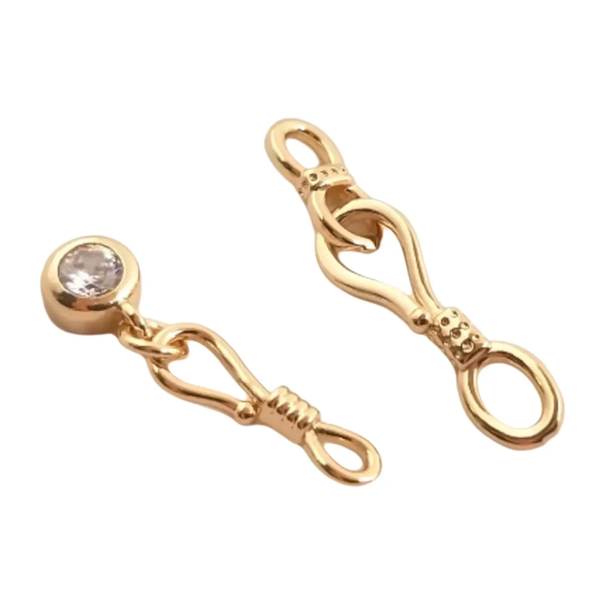 1PCS 14K Gold Plated Figure 8 Link, S Clasp, Zircon Pendant & Fish Hook Clasp, DIY Jewelry Accessories