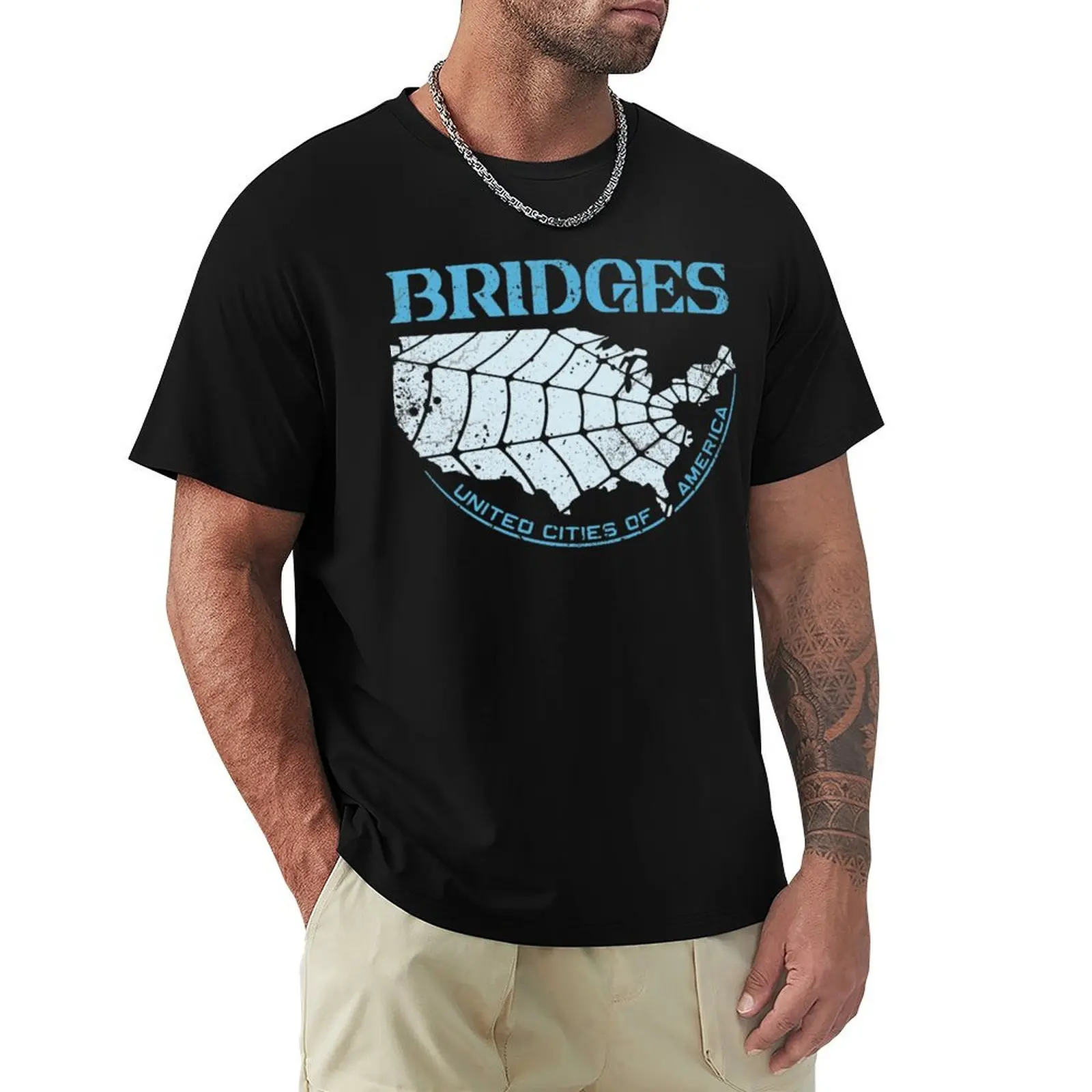 Bridges v3 Aged (Death Stranding) T-Shirt Work Wear Short Sleeve T-Shirt