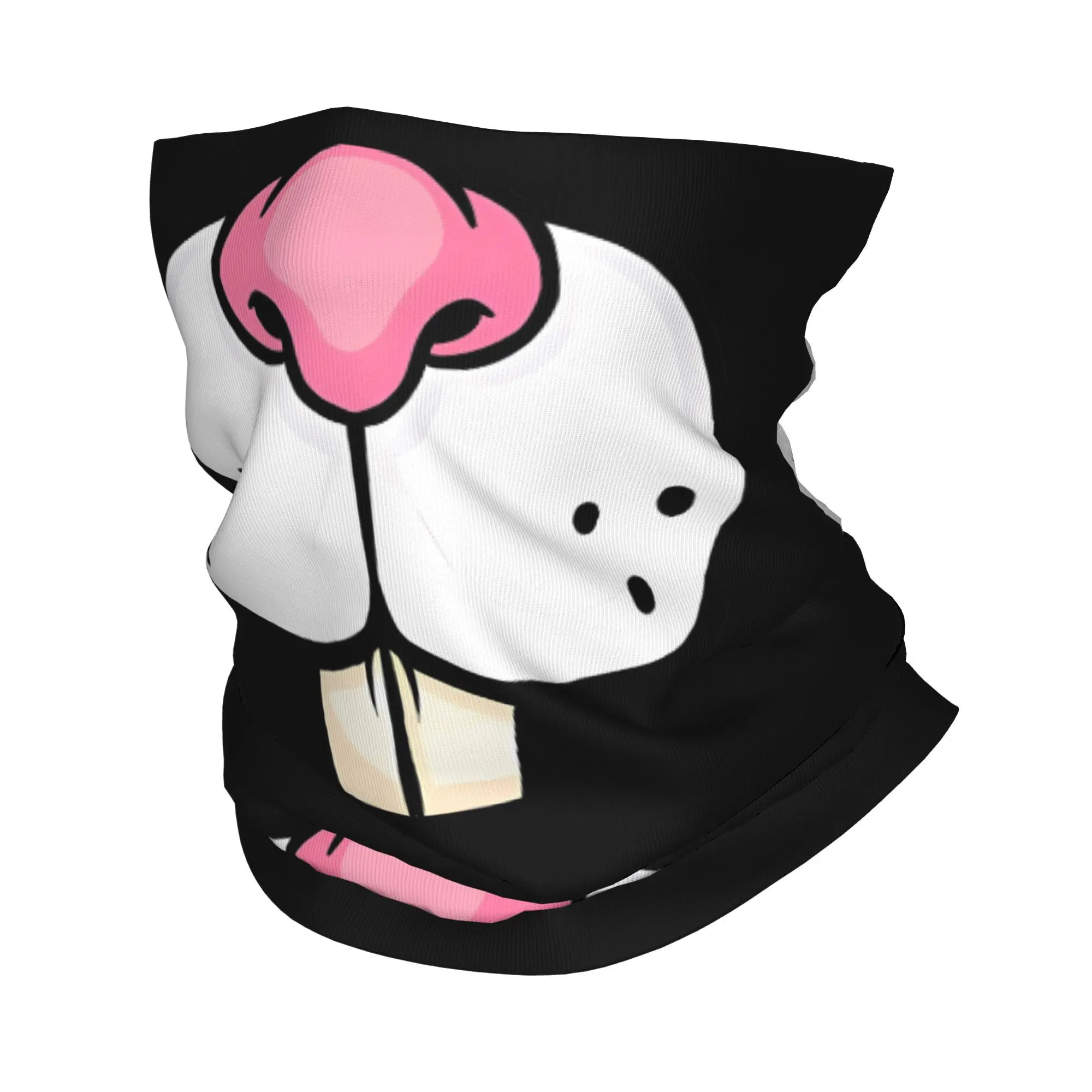 Funny Cartoon Bunny Teeth Neck Face Mask in The Design of A Rabbit Smile Scarf Neckerchief