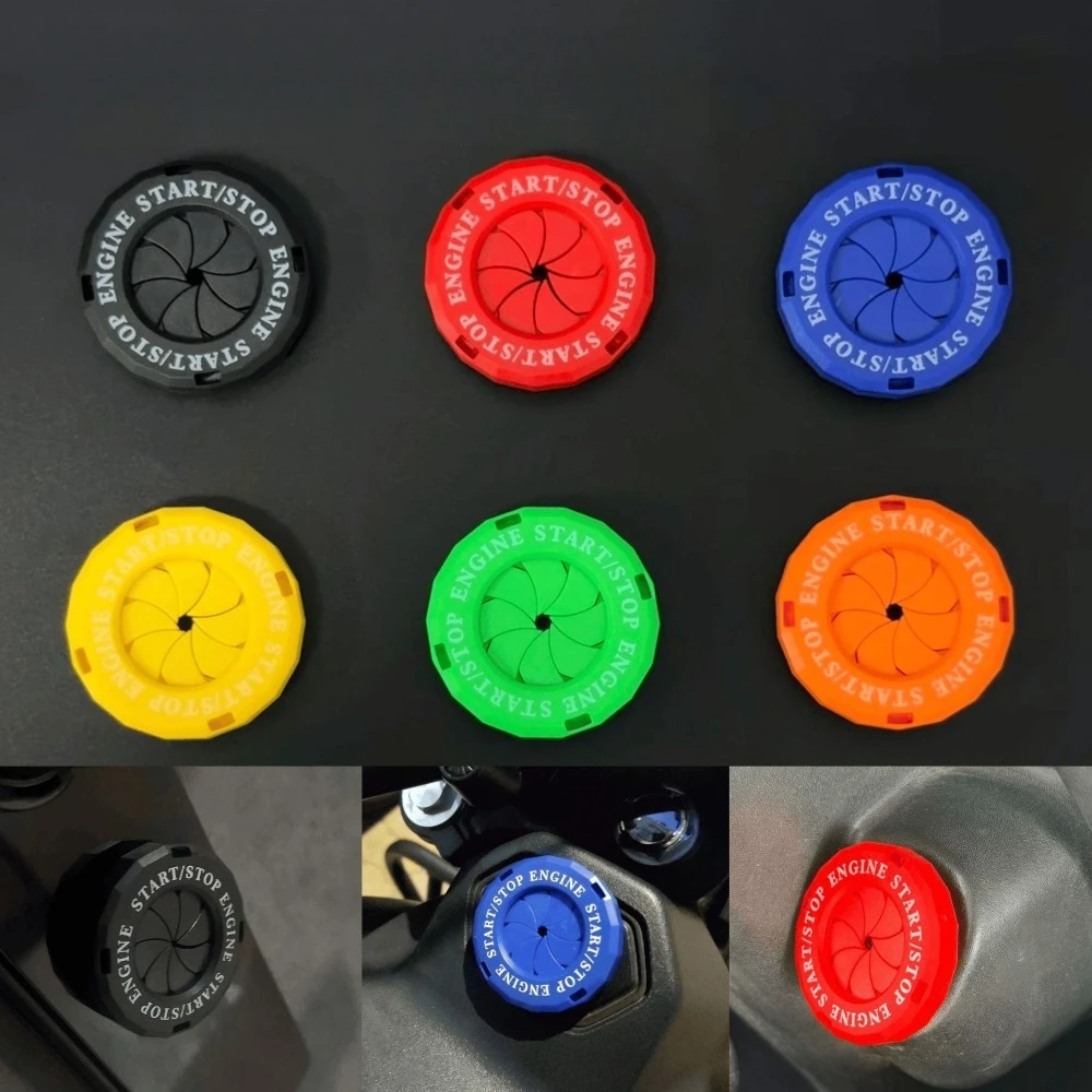 1PC Motorcycle Electric Vehicle Door Lock One Key Start Knob Button Decoration Automotive Supplies universal Protective Cover