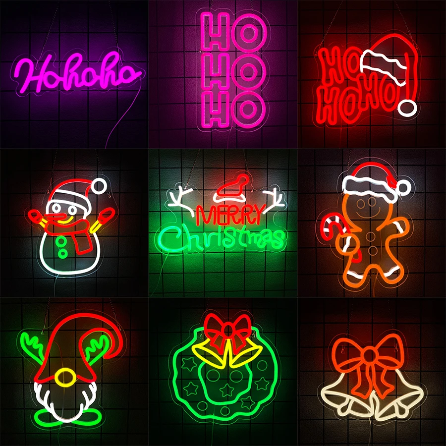 Merry Christmas Neon Sign for Wall Decor-HOHOHO LED Neon Light for Christmas Decoration for Kids' Bedrooms,Home Party Decor.