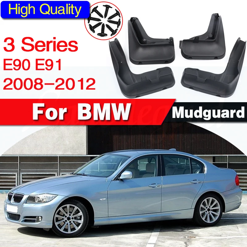 Front Rear Mud Flaps For BMW 3 Series E90 E91 Sedan Saloon Touring 2008 - 2012 Mudguards Mud Flap Splash Guards 2009 2010 2011