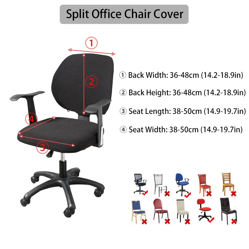 Printed Stretch Split Seat Cover Soft Elastic Computer Sectional Chair Covers  Home Decor Rotating Lift Office Chair Protectors