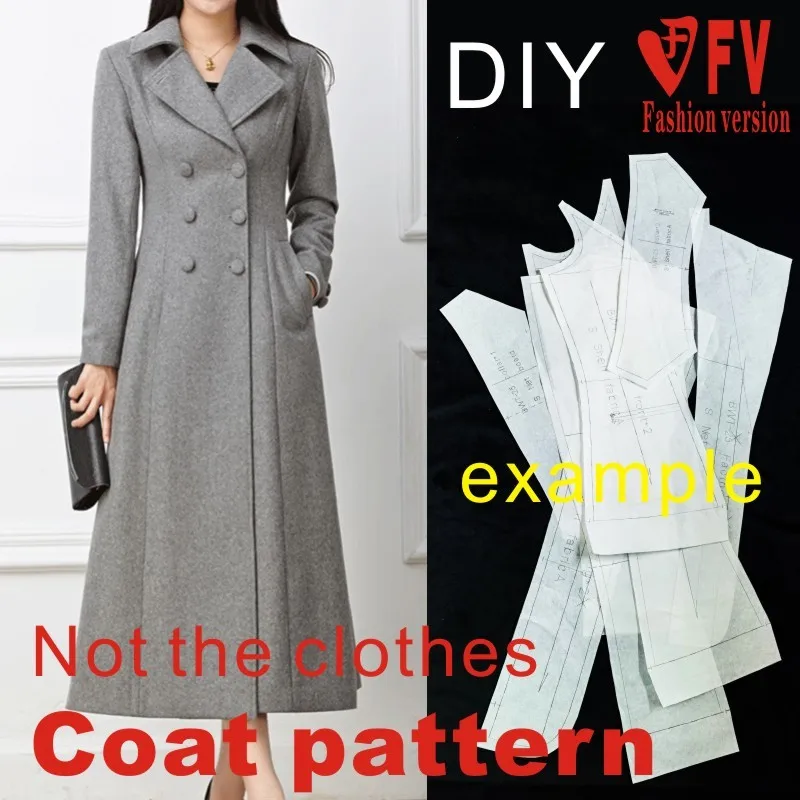 Ladies Lapel Coat Pattern 1:1 Garment Sewing Drawing BFY-108