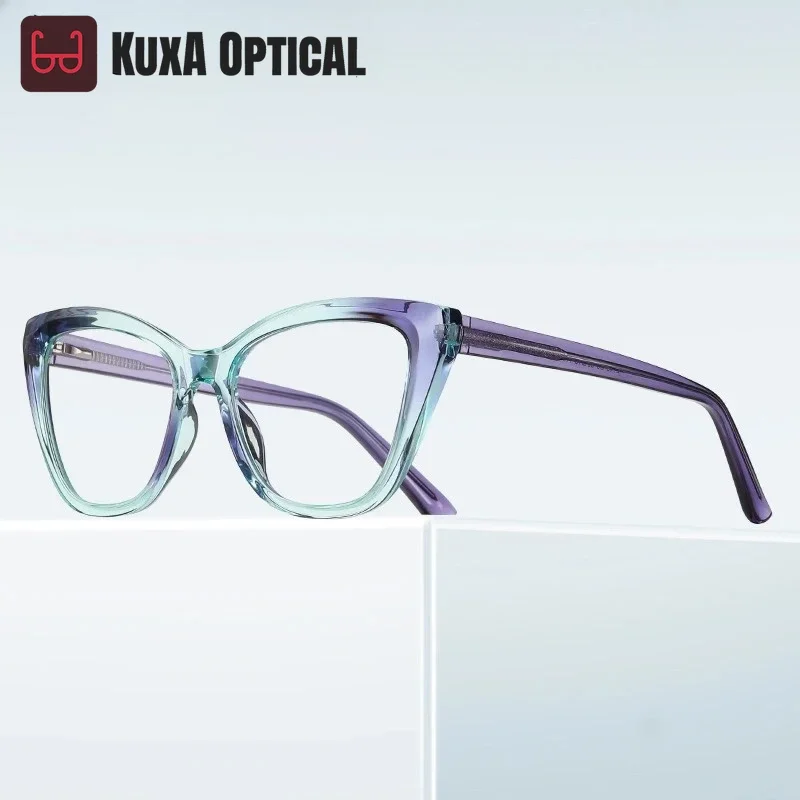 

KUXA кошачий глаз Gafas женские модные очки для чтения женские элегантные очки по рецепту женские оптические близорукость дальнозоркость