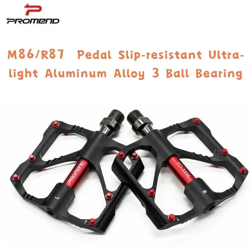 PROMEND New M86/R87 MTB Mountain Road Bike Pedal Slip-resistant Ultra-light Aluminum Alloy 3 Ball Bearing Bicycle Parts