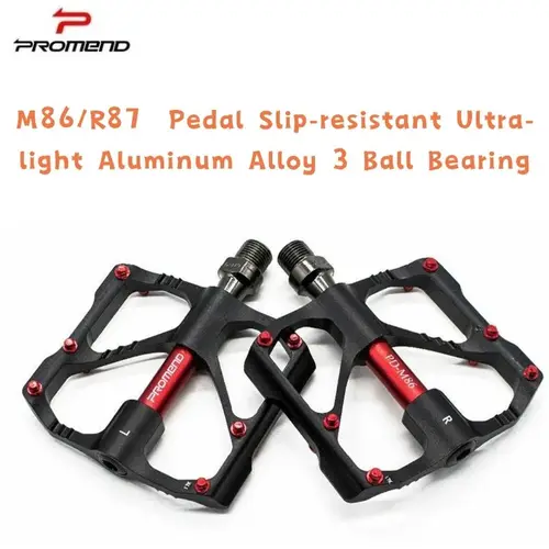 Imagen 1 del producto PROMEND nuevo M86/R87 MTB Pedal de bicicleta de montaña y carretera antideslizante aleación de aluminio ultraligera 3 piezas de bicicleta con rodamiento de bolas