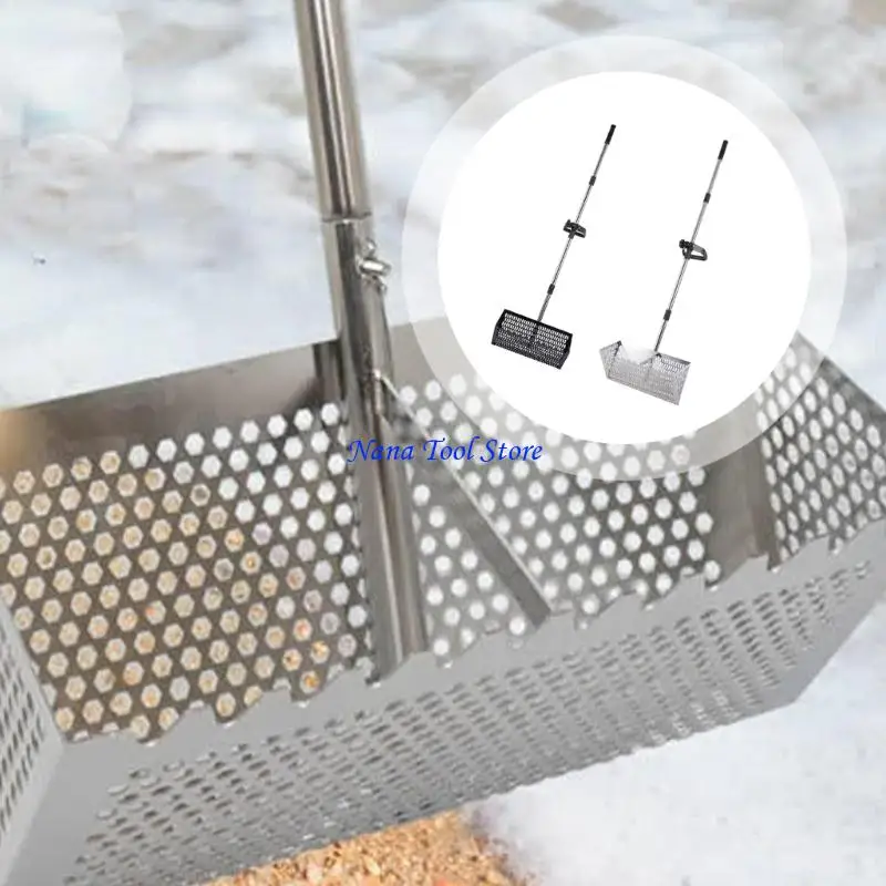 

31GJ Металлический съемный сито для песка с ручкой Портативный портативный сито с зубами акулы