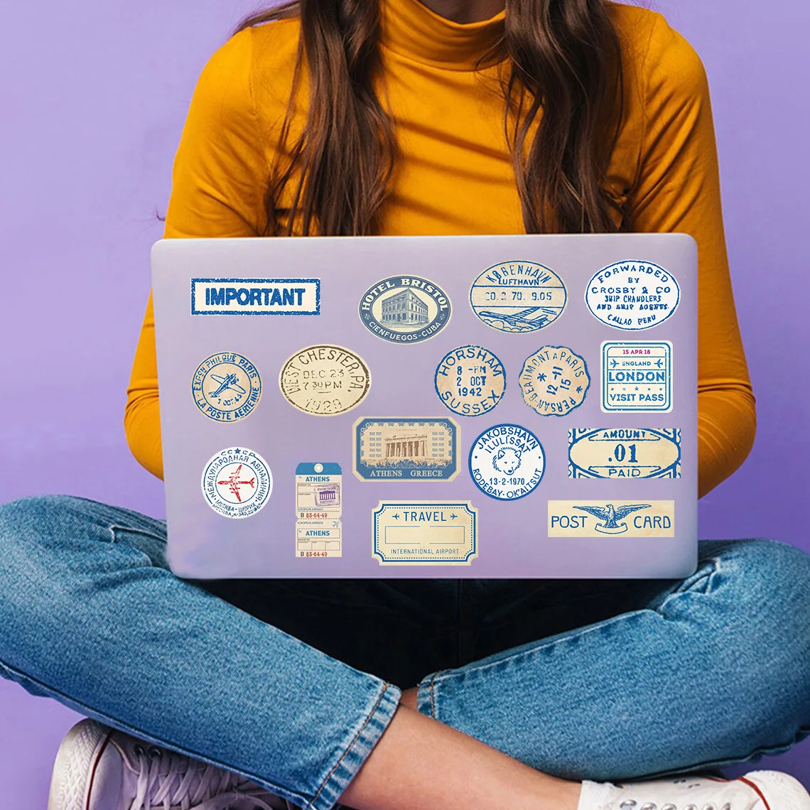 50PCS Travel Ticket Sticker Retro Style Handbook Material Phone Case Laptop Luggage Water Bottle Stationery Decorative Stickers image 4