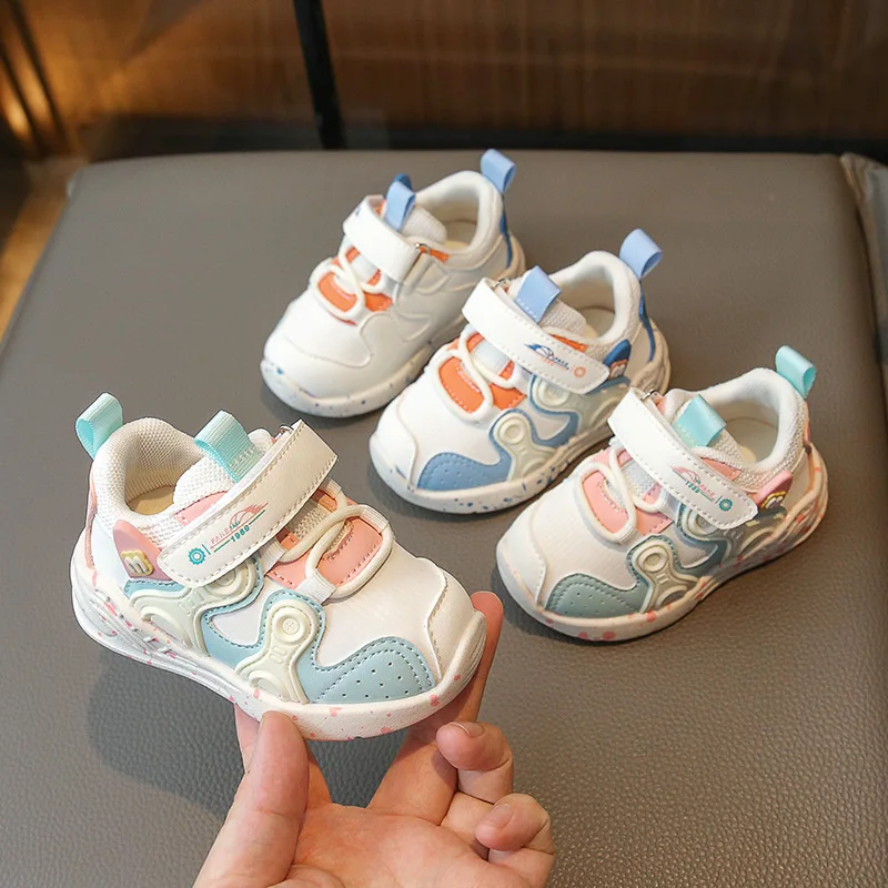 Skin Friendly -Breathable mesh  Infant Sneakers Non-Slip Rubber Sole Baby Crib First Walker Shoes