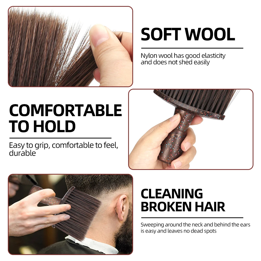 فرشاة حلاقة احترافية ومنفضة الرقبة، فرشاة غبار شعر ممتازة لصالون الحلاقة وصالونات الحلاقة، أداة ناعمة لإزالة الشعر والتنظيف #4