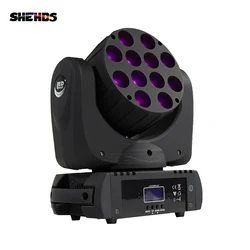 SHEHDS-Lumière de boîte de nuit à tête mobile à LED, lumières de fête RGBW DMX pour Chang Parites DJ, effet de scène de mariage professionnel, 12x12W