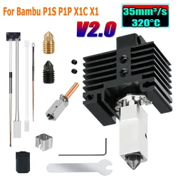 For Bambu Lab X1C P1S Kit Upgrade V2.0 Hotend Brass Nozzle 3D Printer Accessories Hot End Kit for Bambulabs P1P Bamboo X1 Carbon