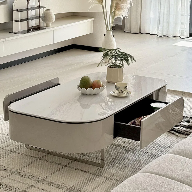Industrial Luxury Coffee Table Decoration Modern Living Room Designer Side Table Aesthetic Clear Meubles Lounge Suite Furniture