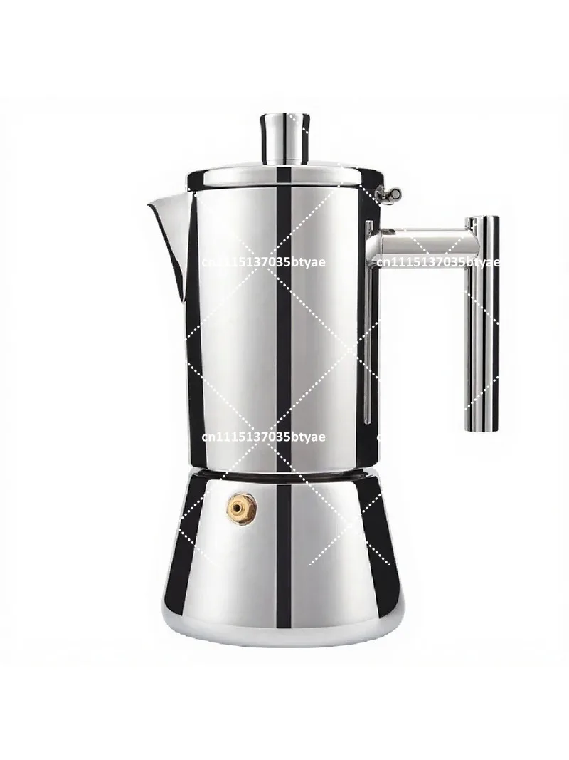 Stainless Steel Mocha Pot Espresso Maker, Italian Style Induction Cooker Compatible, 304 Coffee Pot for Household Use