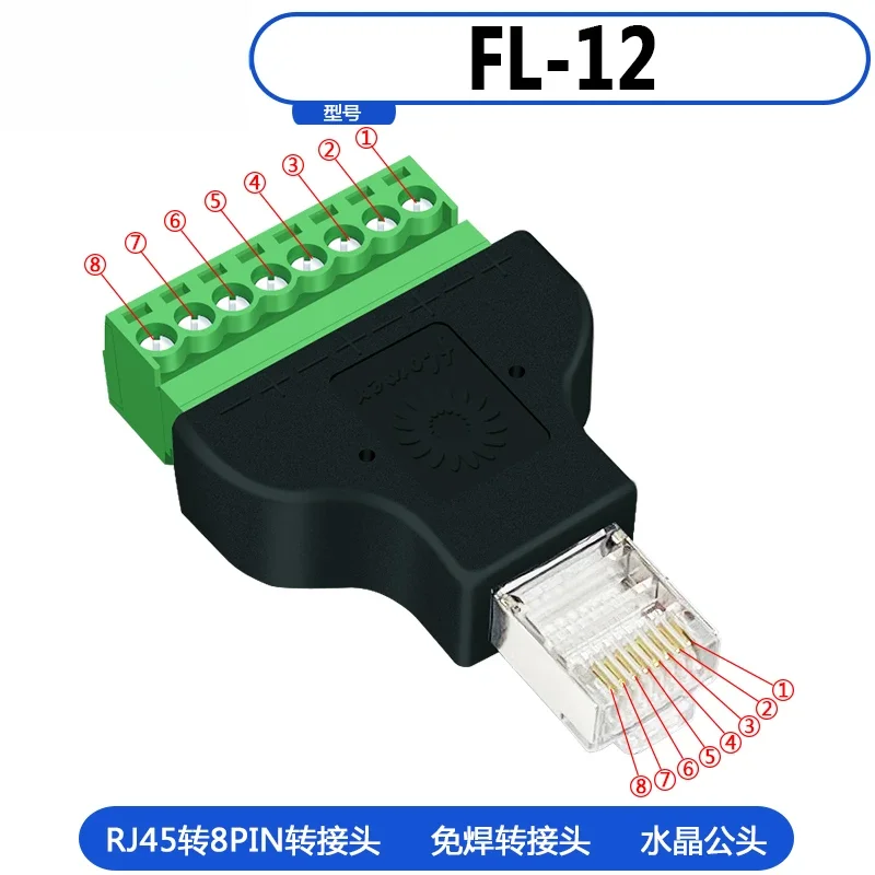 Toma RJ45 a puerto de red RJ45 de 8 posiciones a terminal RJ45 a terminal de 8 pines
