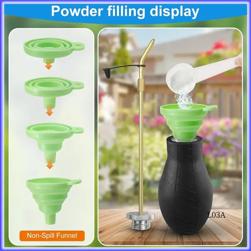 

RM-Earth Duster 12Oz Powder Applicator With Long & Short Nozzles Easy-To-Use Insect Duster For Home, Garden