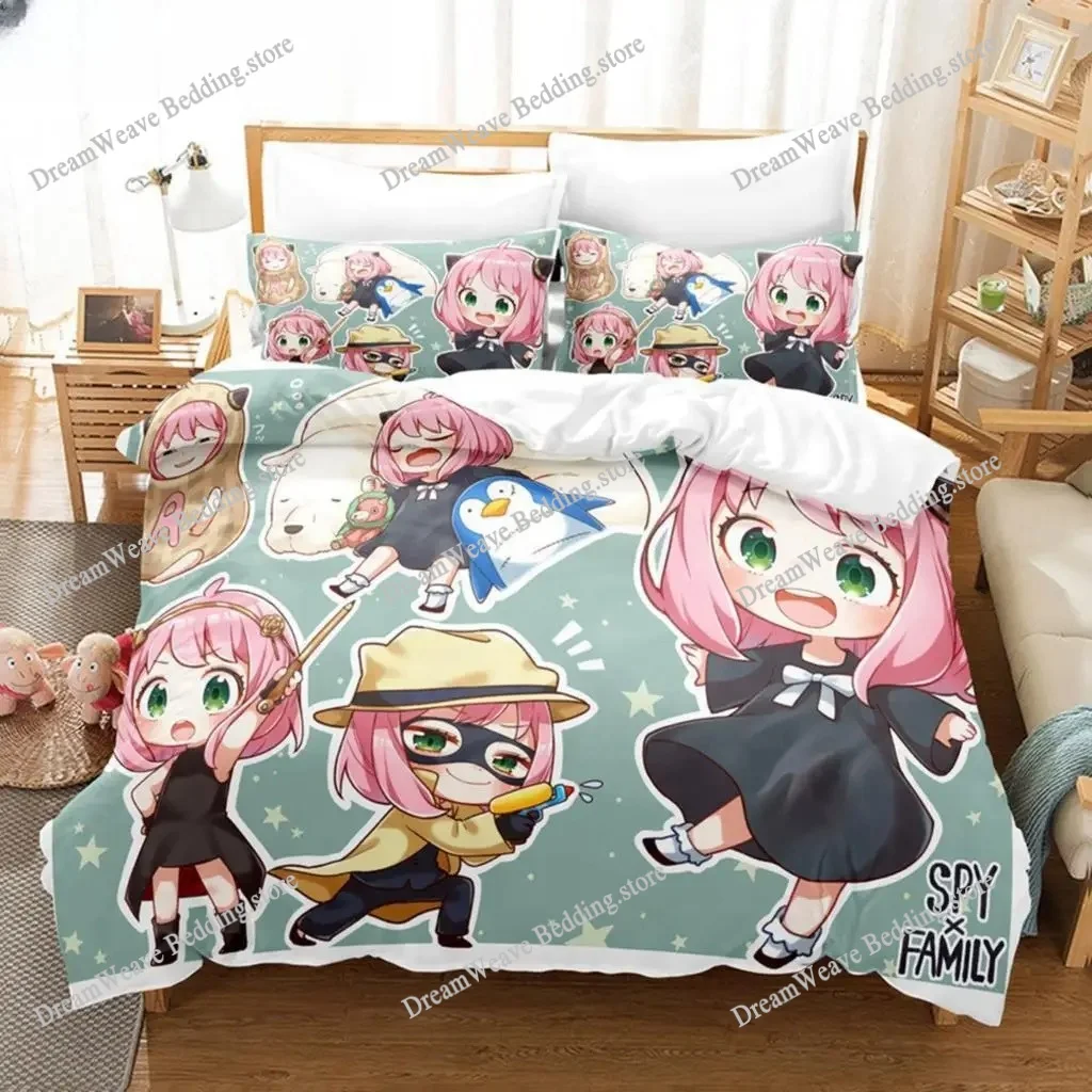 

3D Printed Anime SPY×FAMILY Bedding Sets Duvet Cover Set with Pillowcase Twin Full Queen King Bedclothes Bed Linen Home Textiles