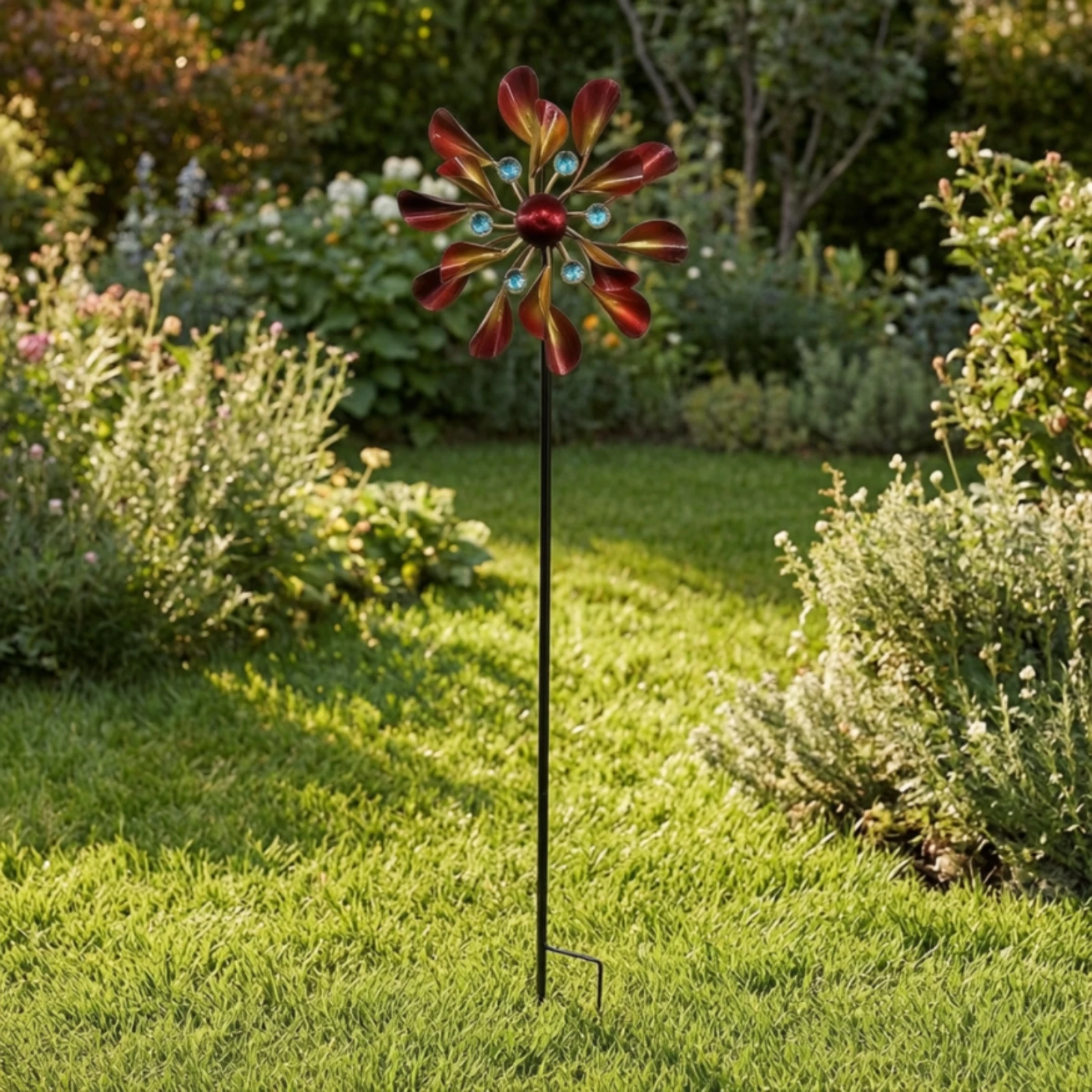 Garden Stake Wind Rotator Tall Wind Rotator with Stake Whirligig Rotating Yard Ornament Vibrant for Gardeners, Courtyard