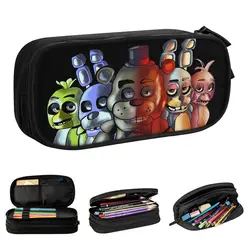 Fun FNAF Cool Pencil Case Horro Game Pencil Box Pen Holder for Student Big Capacity Bag School Supplies Gifts Stationery