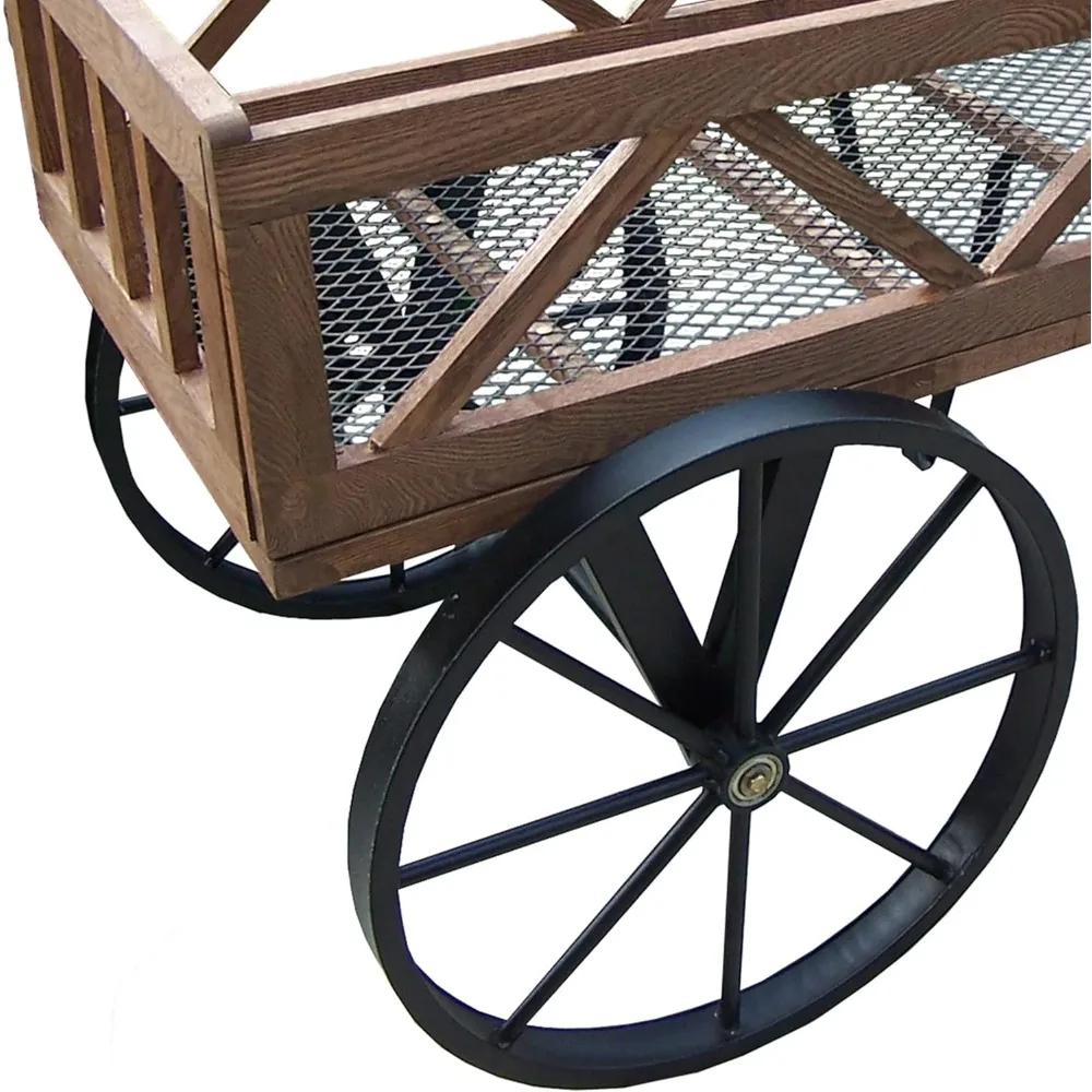 Carro de flores negro para jardines al aire libre