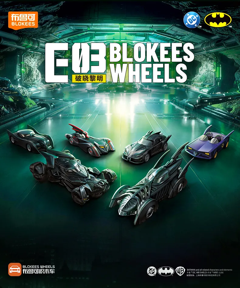 BLOKEES WHEELS Batman E03 Batmobile Casey Putsch 1:64 Spielzeugauto 1997 DC Arkham Justice League Dark Knight Bausatz Actionfigur – Detail 1