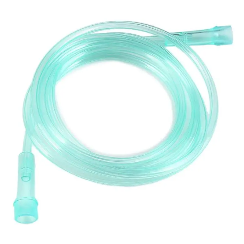 Máscara de oxígeno para adultos, máscara de oxígeno con tubo de forma anatómica suave, escudo verde, nebulizador, inhalador, conducto, con tubo de