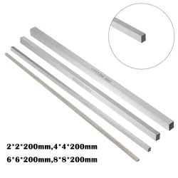 7.87''White Steel Bar CNC Lathe Tools HSS Square Steel Bar 200mm For Milling Drilling Punching Turning Iron Copper Aluminum Tool