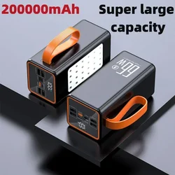 Power bank 20000mAh, large capacity 66W fast charger, waterproof rechargeable battery, outdoor power supply for mobile phones