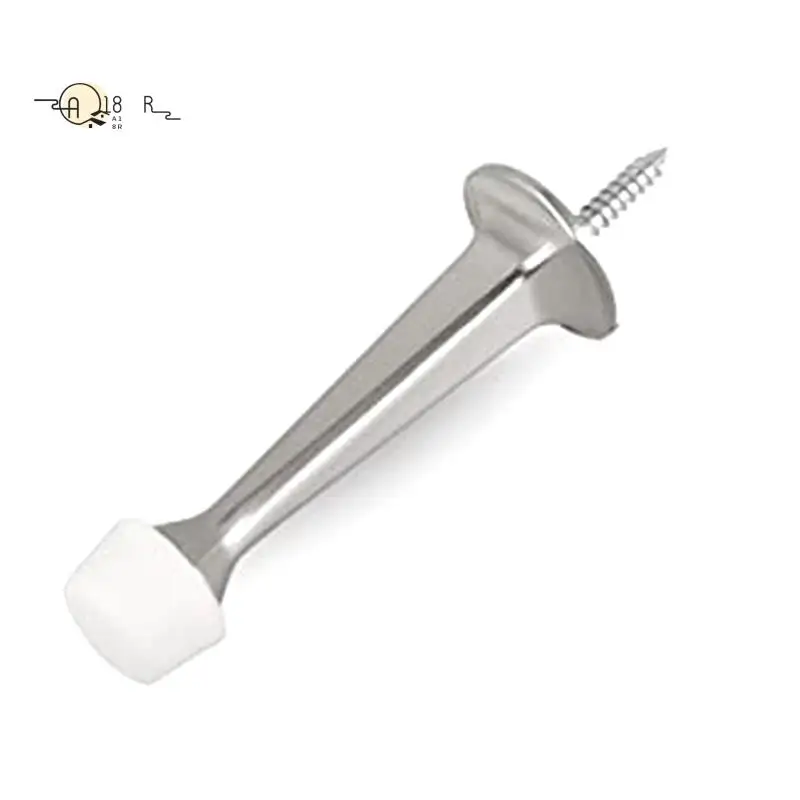 

A18R -12Pcs Heavy Duty Solid Rigid Door Stops With Rubber Tips Zinc Die Cast Zinc Alloy Door Stops For Walls&Doors