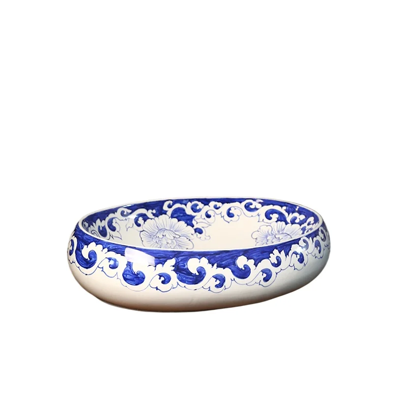 

Hand-painted pattern table basin ceramic washbasin antique table basin literary style
