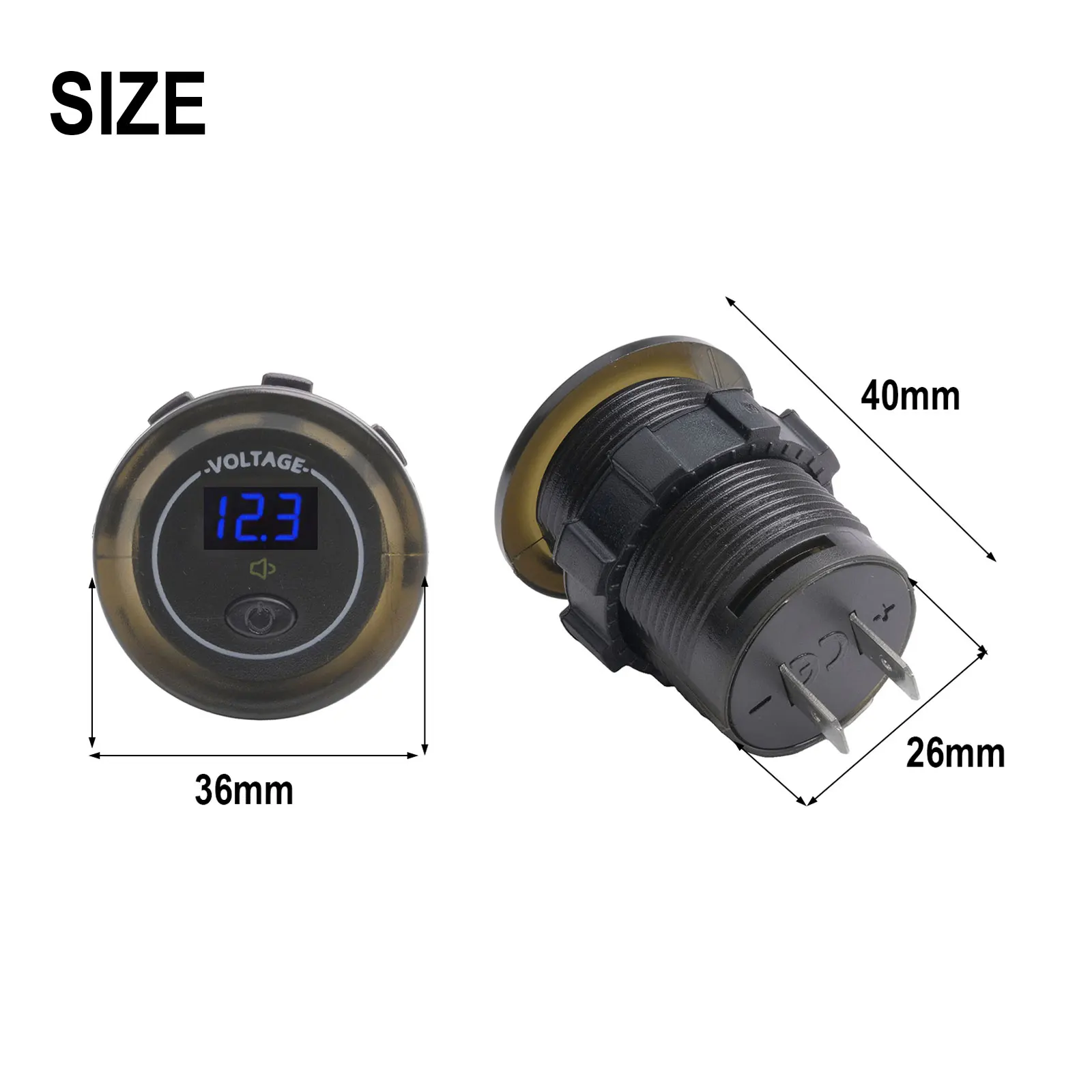Panel Mount Voltmeter Battery Health Check 12V-24V Voltage Meter Battery Voltage Monitor LED Digital Display For ATV