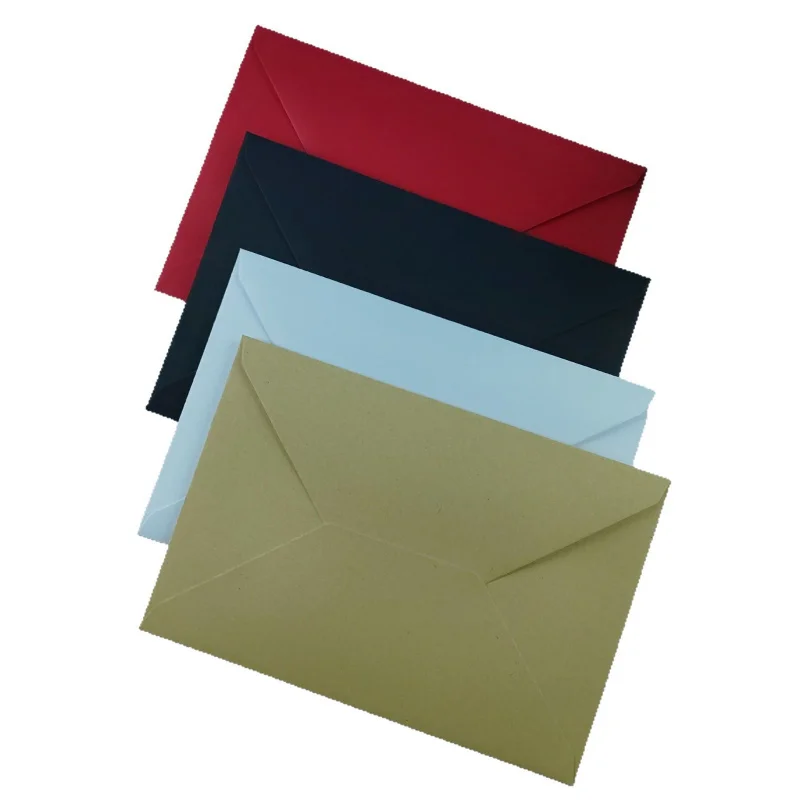 Custom. in Stock Blank Simple Nordic Style-Border Kraft Paper Self-Adhesive Envelope Custom Greeting Card Invitation Postc