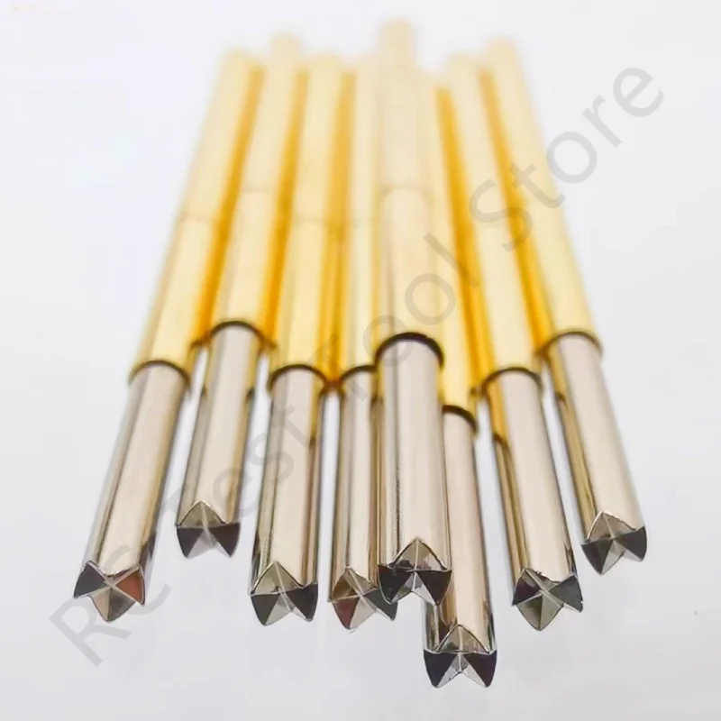 100 Pcs/Package P125-Q1Copper Nickel Plated Electronic Probe Pin Total Length 33.35mm Spring Test Probe Test Accessories