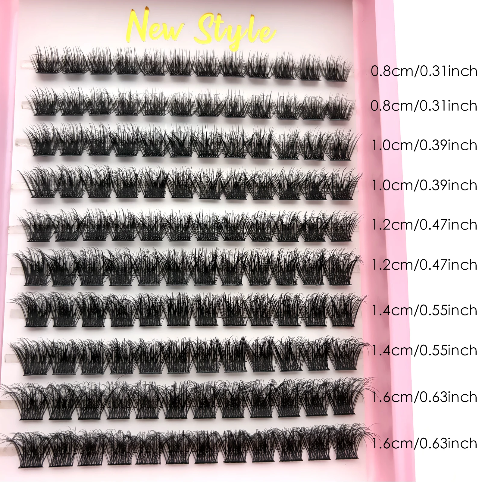 Wimperncluster, 120 Stück, Cluster-Wimpern, 8–16 mm, einzelne Wimpernverlängerungen, natürlicher Look, Wimpern, D-Locken, flauschige Cluster-DIY-Wimpern – Detail 4