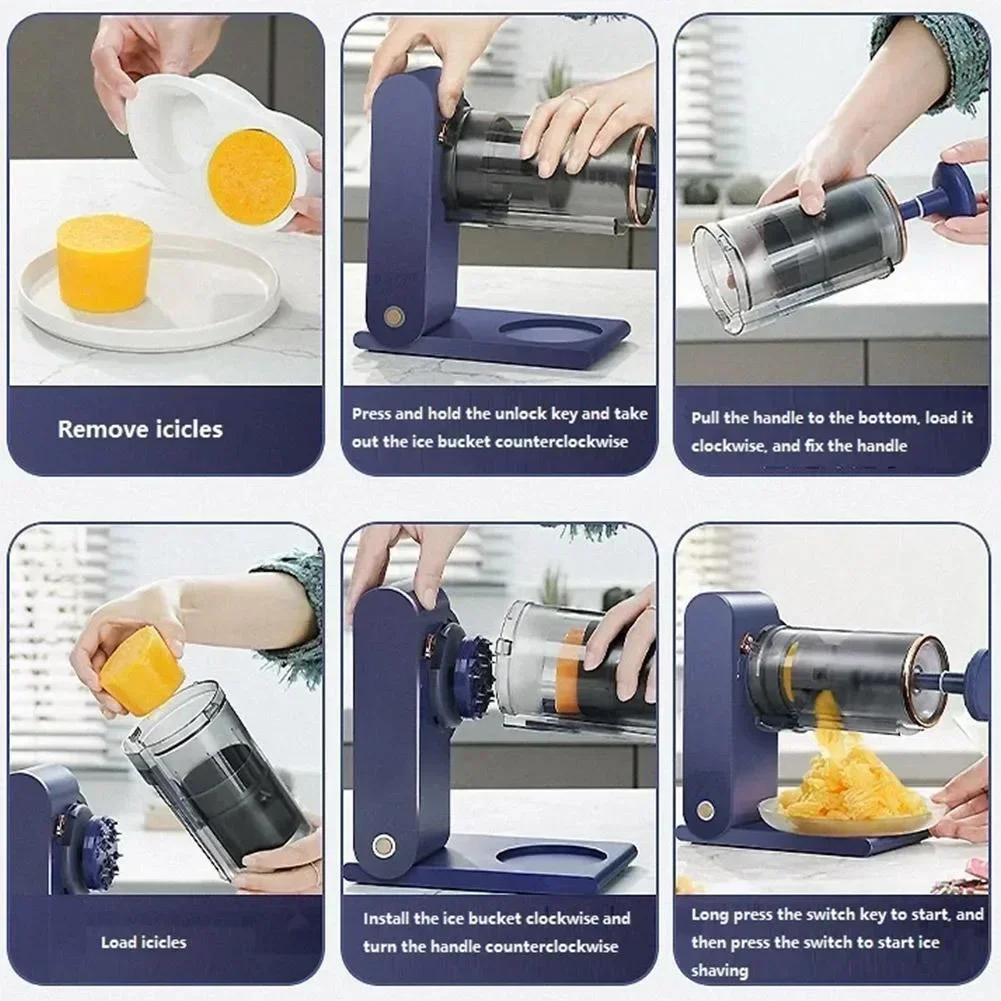 Smoothie Machine DIY Rechargeable Snowflake Ice Shaver Slushy Drinks Dessert Maker Fruit Mein Mein Ice Maker Ice Cream Machine